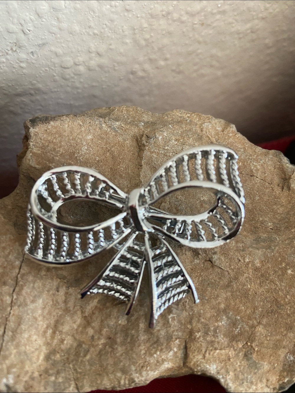 Vintage 60s Gerry’s Silver Tone Bow Broach